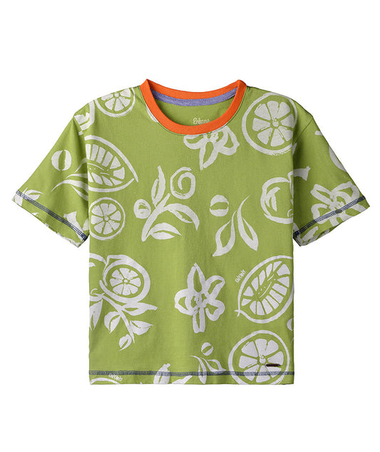 Green Flower Printed T-Shirto
