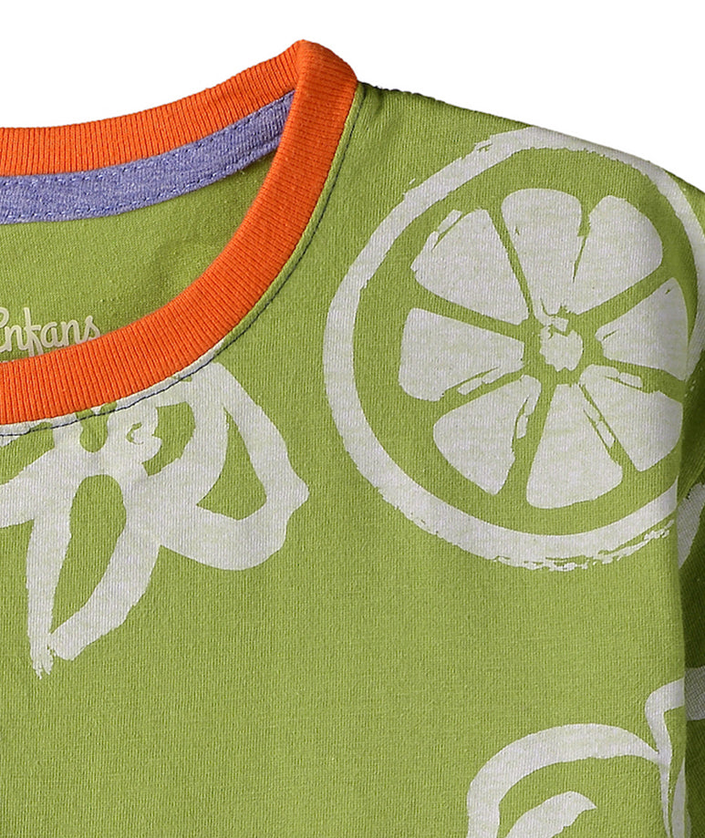 Green Flower Printed T-Shirt