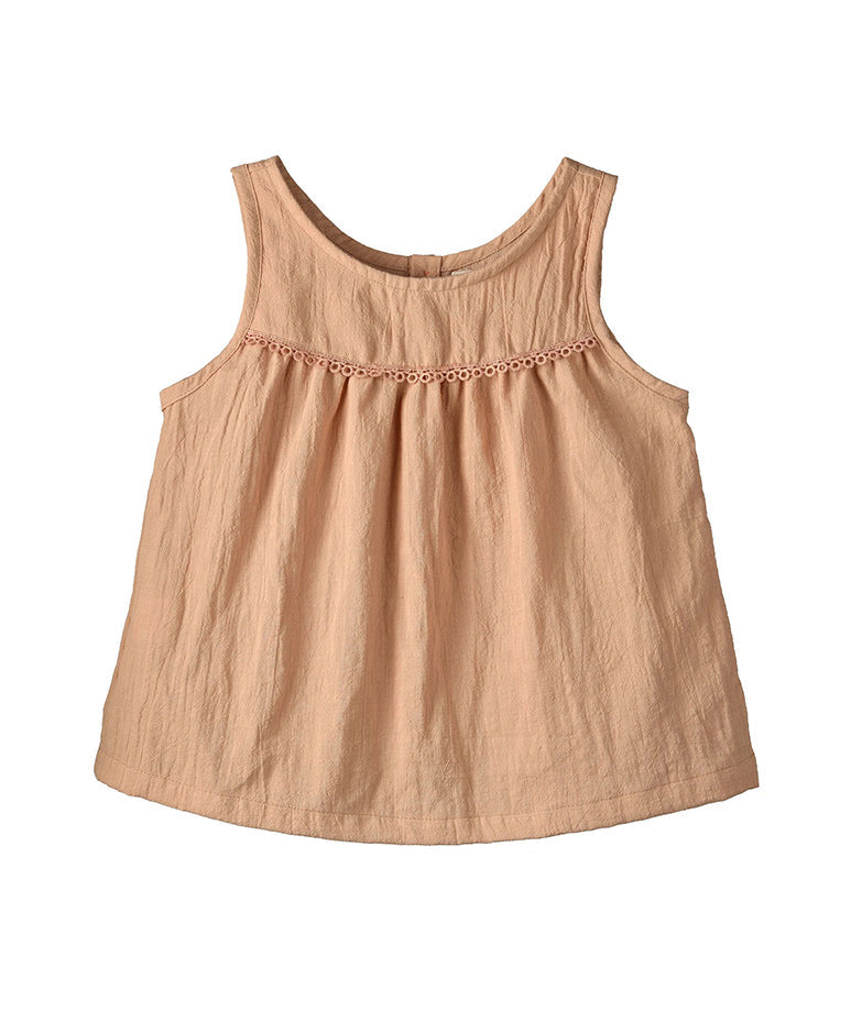 Beige Sleeveles Blouse