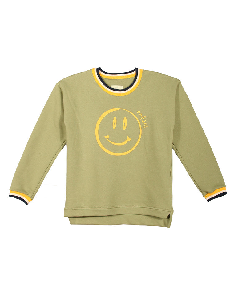 Green Smiley Enfans Sweatshirt