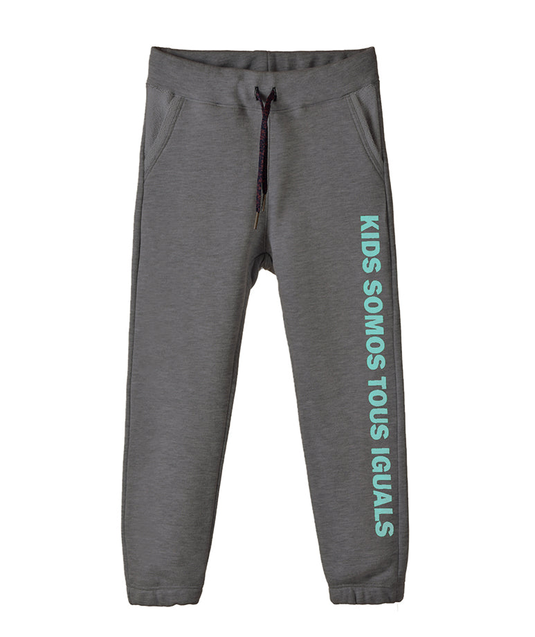 Grey Sweatpants with Blue Graphics